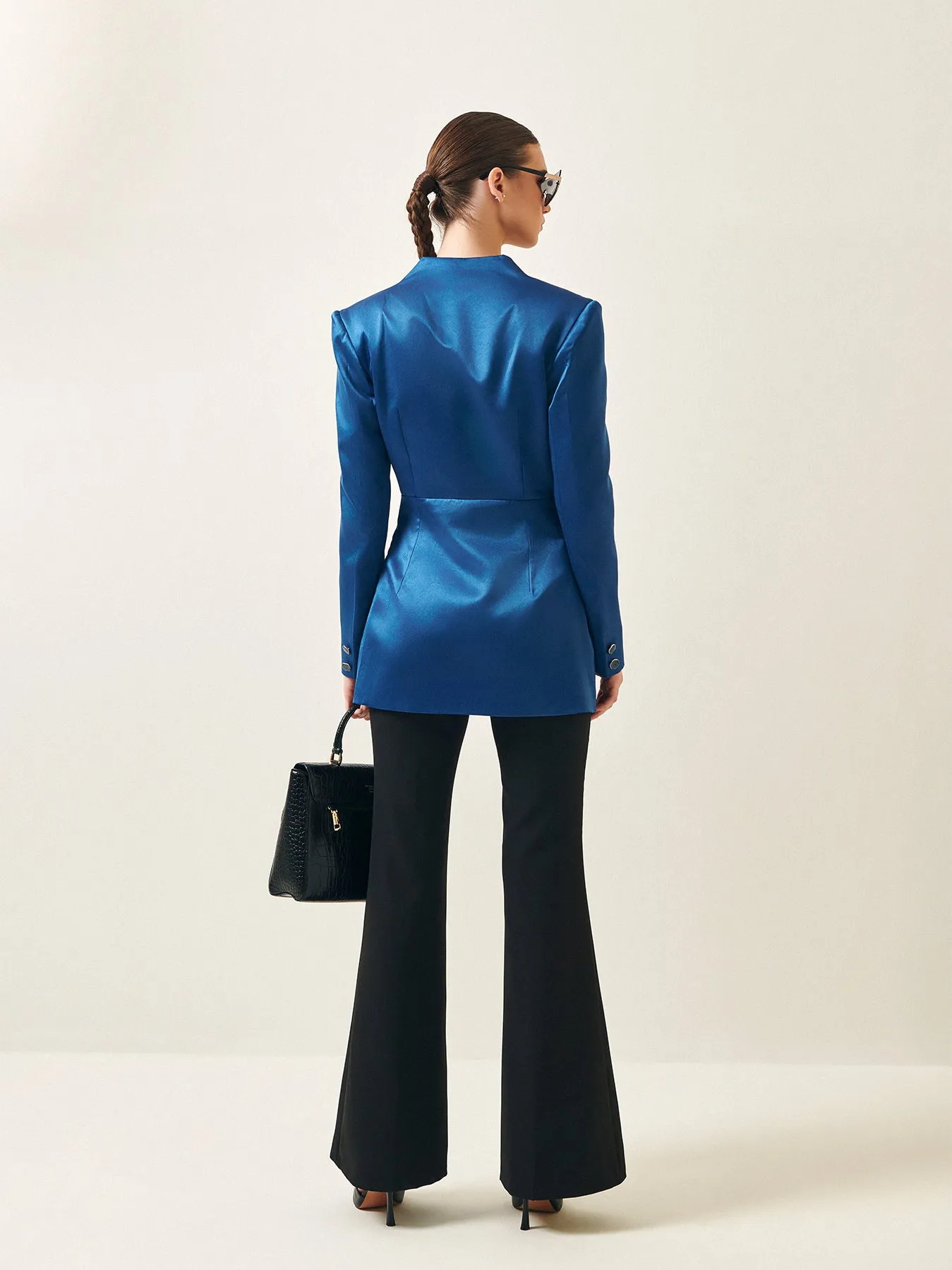 Ultramarine Blue Blazer with Contrast collar