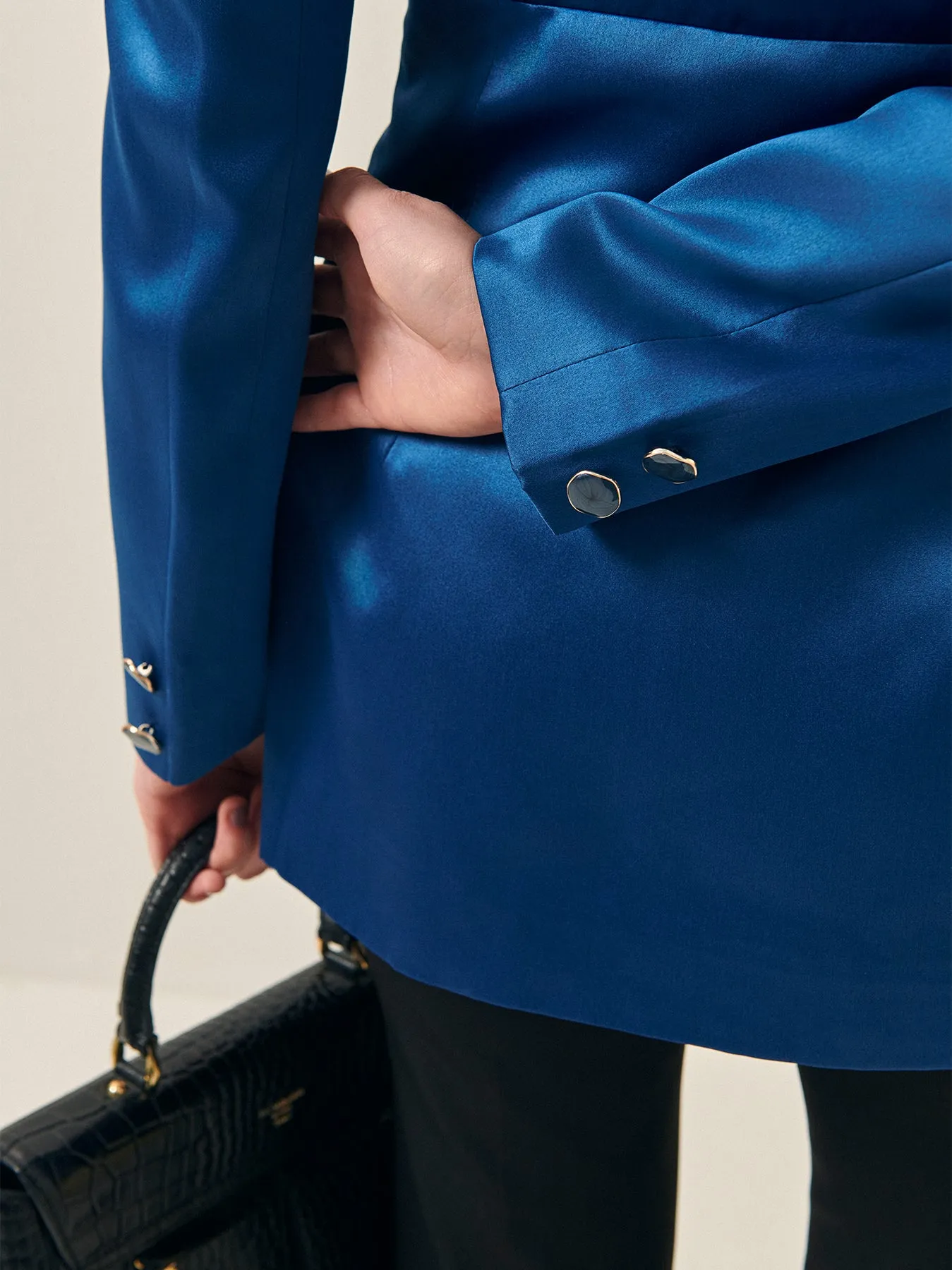 Ultramarine Blue Blazer with Contrast collar