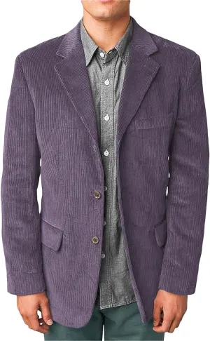 Wangyue Mens Corduroy Blazers Men Casual Blazer Jacket Vintage Slim Fit Three-Button Notch Lapel Suit Jacket Sport Coat