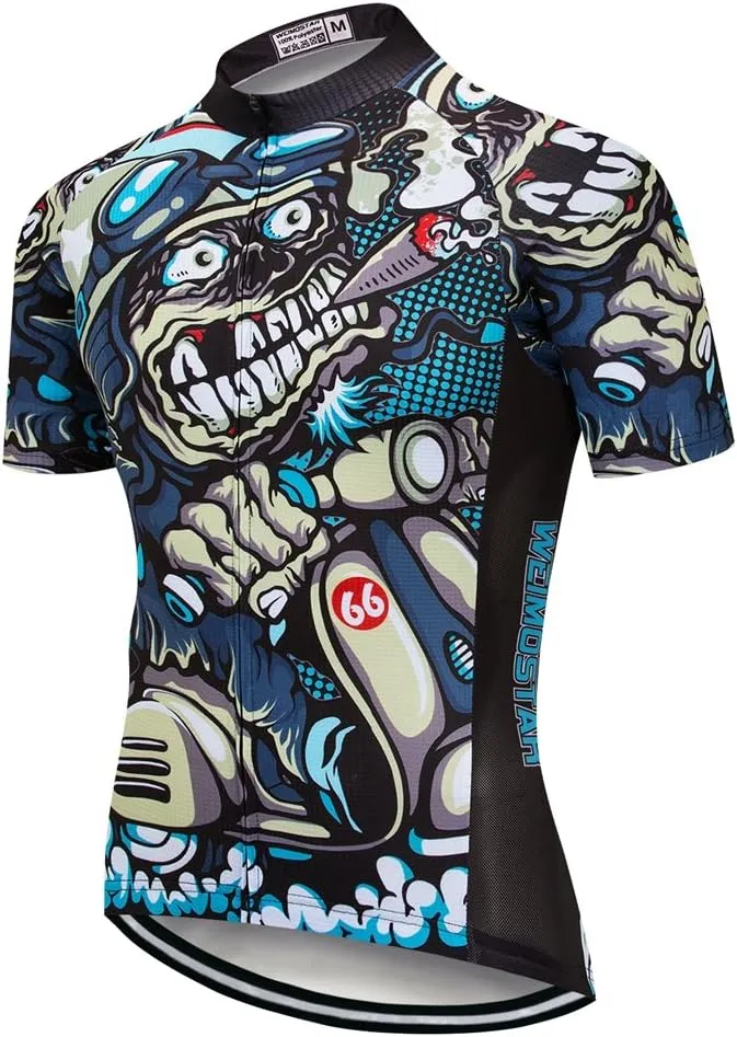 Weimostar Men's Cycling Jersey Men Mountain Bike Jerseys Short Sleeve Tops S-5XL