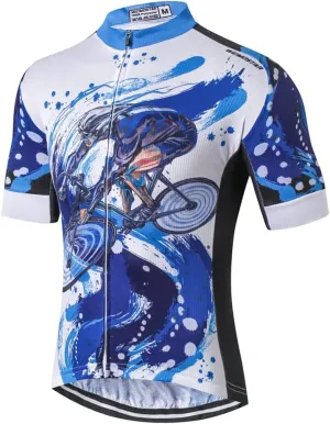 Weimostar Men's Cycling Jersey Men Mountain Bike Jerseys Short Sleeve Tops S-5XL