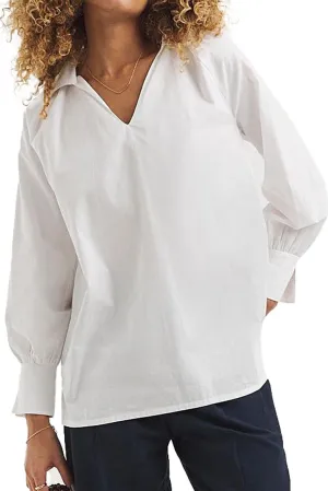 White Cotton Pullover Shirt