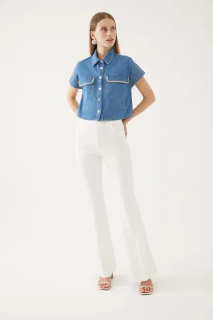 White Flare Pants