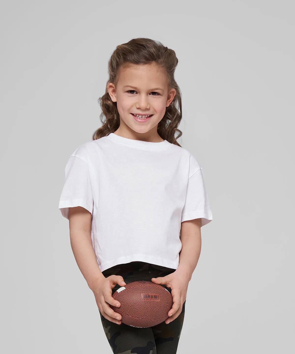 White - Girls cropped Jersey tee