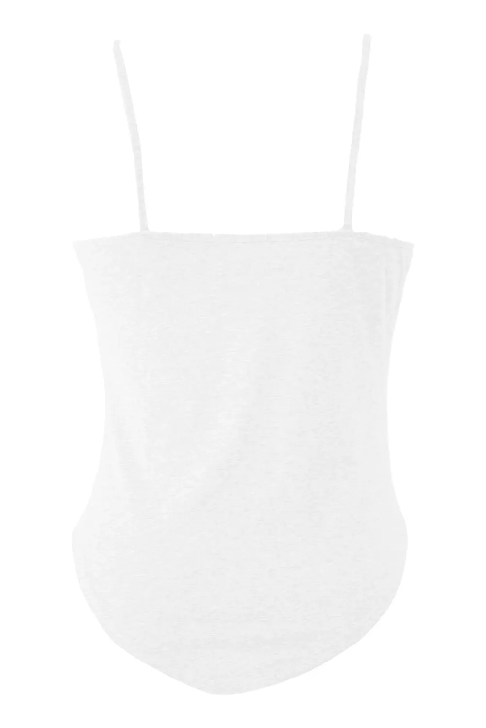 White Y Sign Hollow-out Spagehetti Straps Arched Hemline Vest