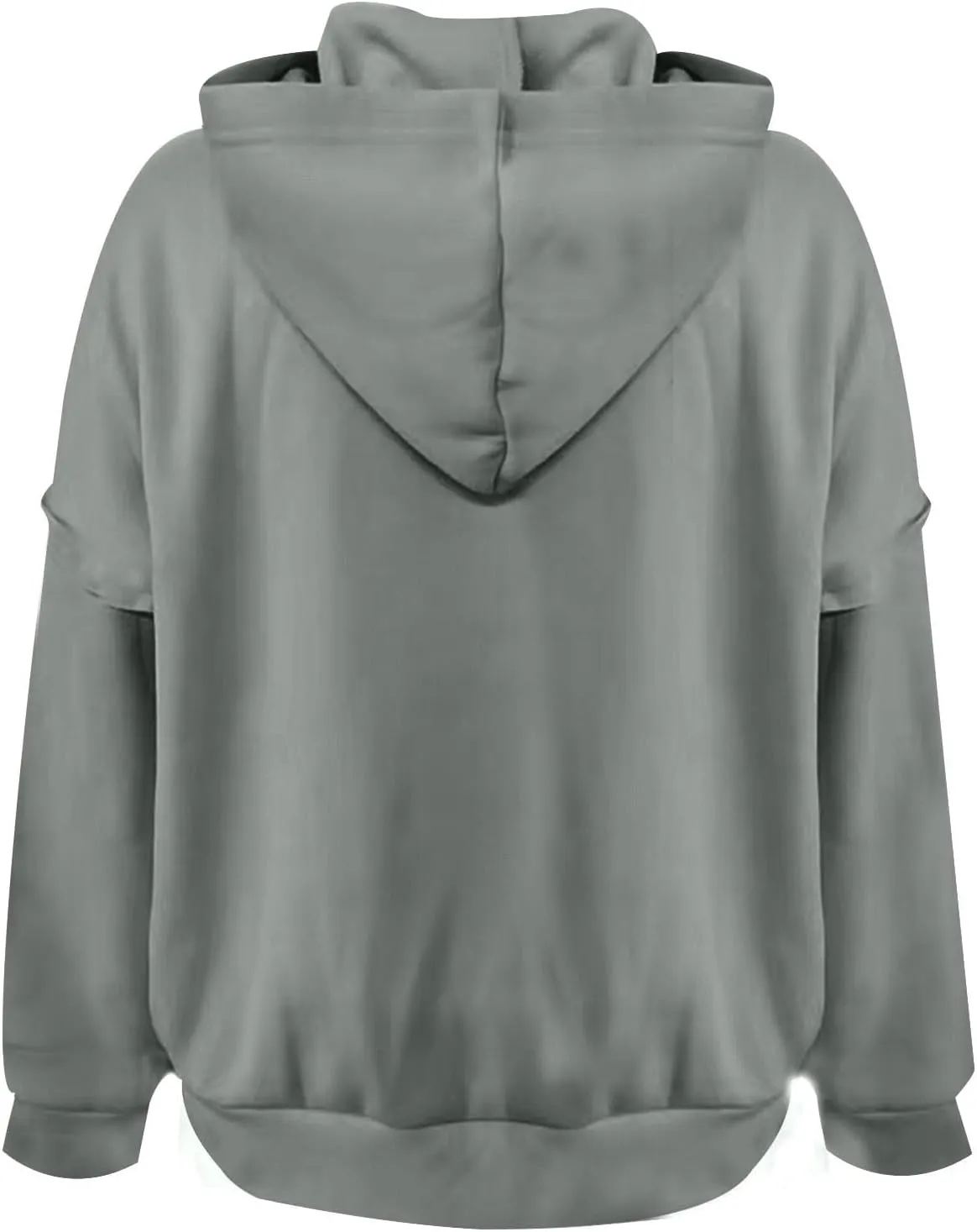 Womens Oversized Hoodies Trendy Loose Button v Neck Hooded Pullover Sweatshirt Fall Outfits 2024 Preppy Clothes
